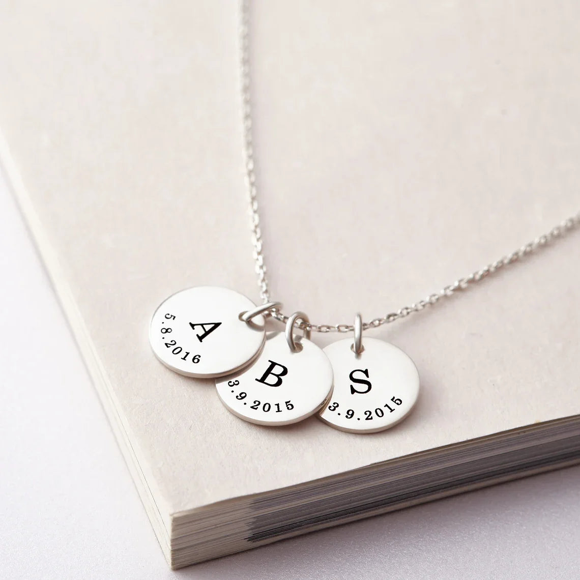 Personalized Children's Initials Necklace Silver Mom Necklace Kids Initials Necklace For Mom Jewelry Mothers Day Gift